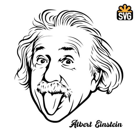 Einstein Svg Digital Download Albert Einstein Svg Vector Download File