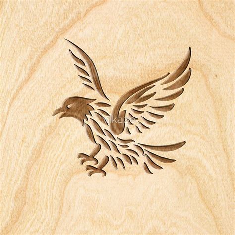 Eagle Wood Carved By Vikaze Wood Carving Patterns Wood Burning