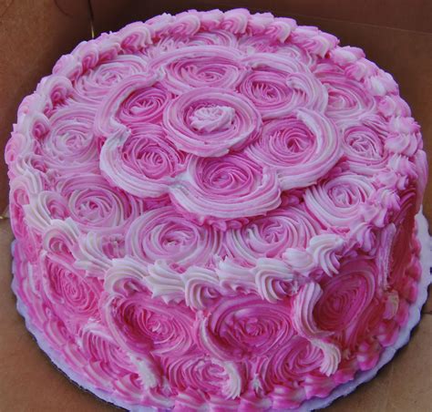 Rosette Buttercream Cake In 2 Tone Pinks 2 Layer 8 In Round Cake