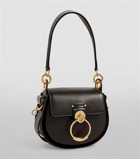 Chloé Black Small Leather Tess Saddle Bag Harrods Uk