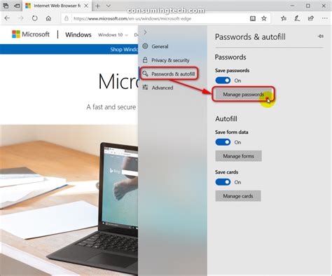 Manage Saved Passwords In Microsoft Edge In Windows Tutorials