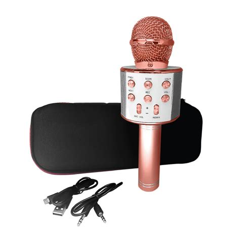 2boom Wireless Karaoke Mic W Speaker Headphone Input Recording Rose