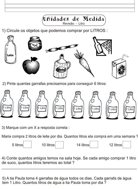 Atividades Medidas De Massa 2 Ano
