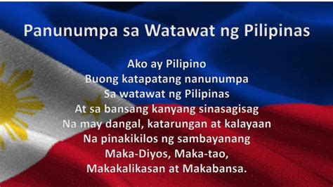 Panunumpa Sa Watawat Ng Pilipinas Youtube