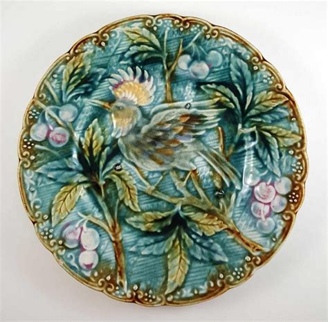 An Antique Majolica Plate With Bird Mar 18 2017 Soulis Auctions In