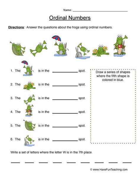 Ordinal Numbers Pictures Worksheet Have Fun Teaching Ordinal