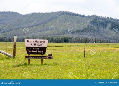 Lowman Idaho July 1 2019 Sign For Bruce Meadows Airfield An