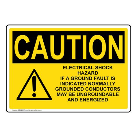 Osha Electrical Shock Hazard Sign With Symbol Oce 28657