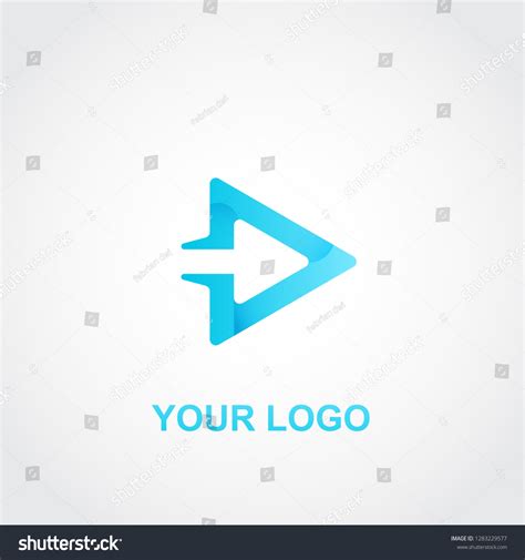 Blue Arrow Logo Colorful 3d Template Stock Vector Royalty Free