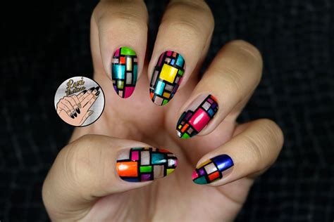 Stained Glass Mosaic Nails Caption Lucents Glass Nails Art
