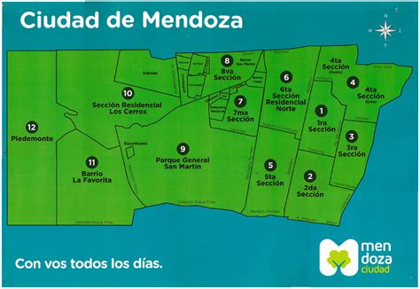 Distritos De La Ciudad De Mendoza Argentina Mendoza Ex