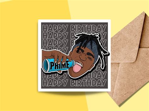 Prime Ksi Happy Birthday Card Pop Culture Greeting Card Etsy
