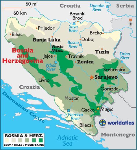 Bosnia and Herzegovina Maps & Facts | World map europe, Map, Geography