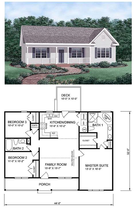 4 bedroom rectangular house plans. Traditional Style House Plan 45476 with 3 Bed, 2 Bath ...