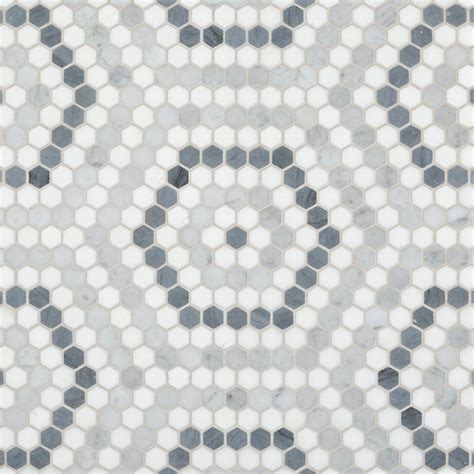 Riverside Drive Mosaic Stone Hexagon 20cm Artistic Tile