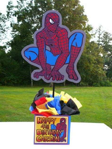 Items Similar To Diy Spiderman Personalized Centerpiece Superhero Boy