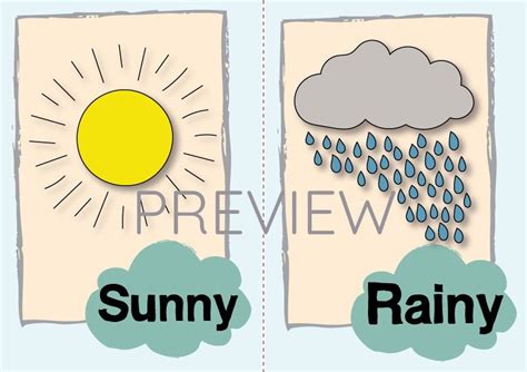 Sunny And Rainy Flashcard Gru Languages