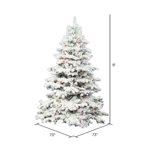 Vickerman 9 Flocked Alaskan Pine Artificial Christmas Tree With 1200