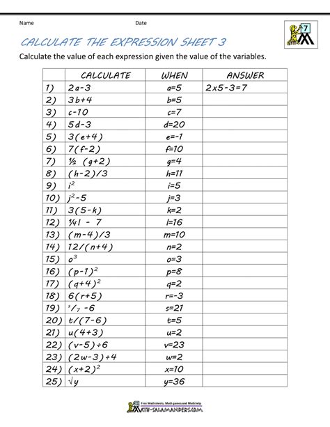 Cool Grade 7 Math Worksheets Algebra Photos Rugby Rumilly