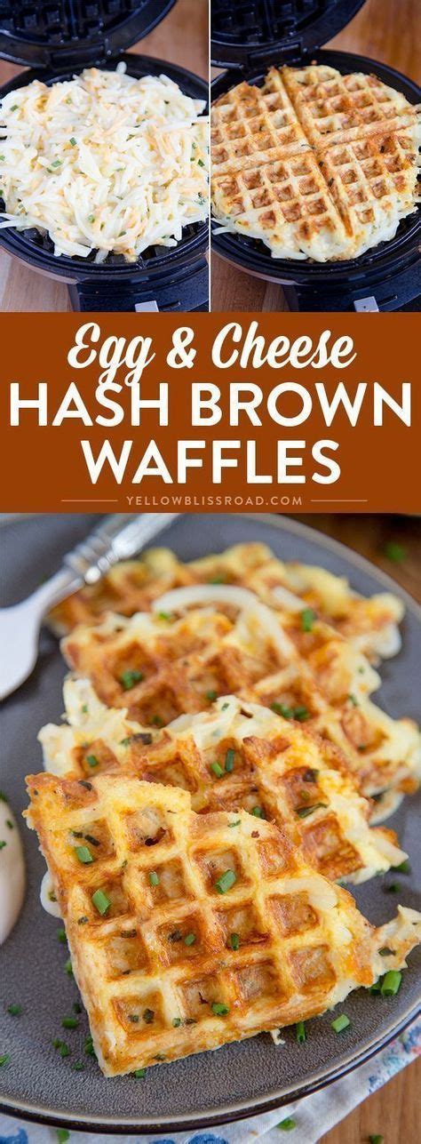 Heat the waffle iron on medium high heat. Egg & Cheese Hash Browns Waffles | Recipe | Waffle maker ...