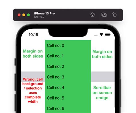 Ios How To Create Real Uitableviewcell Margins Where Cells Cannot