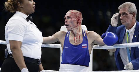 Blood And Guts Olympic Boxers Dealing With Facial Cuts