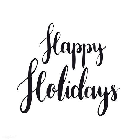 Happy Holidays Typography Style Vector Free Image By