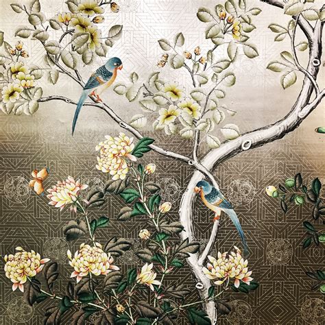Pin By Gracie Studio On Gracie Handpainted Wallpapers Graciestudio Hand Painted Wallpaper