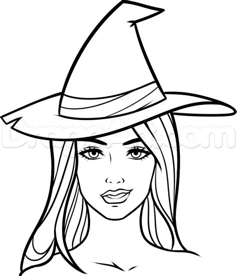 How To Draw A Witch Face Step By Step Witches Monsters Free Online