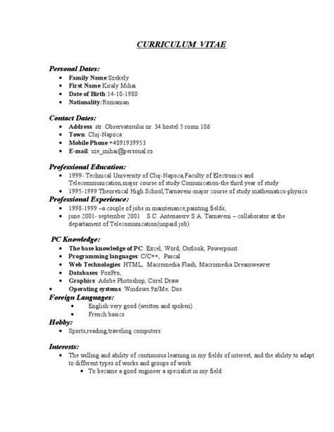 Europass also matches user skills and interests such as location and topic to success suitable jobs. Model CV Engleza Completat 2