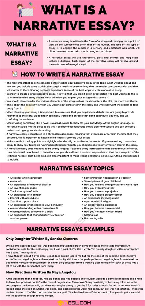 What Is A Narrative Essay Narrative Essay Examples And Writing Tips 7esl