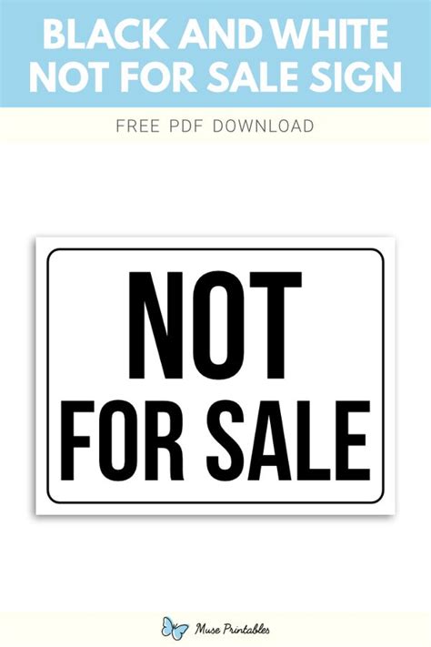 Printable Not For Sale Sign Template For Sale Sign Signs