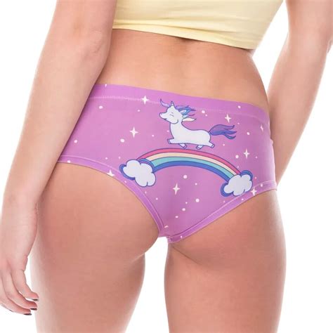 Sexy Pink Panties D Printing Ride A Unicorn Sexy Women S Briefs Thong