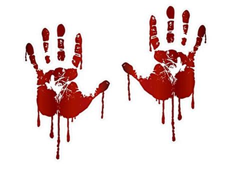 Life Size Bloody Hand Print Decals Walking Dead Zombie Halloween Prop