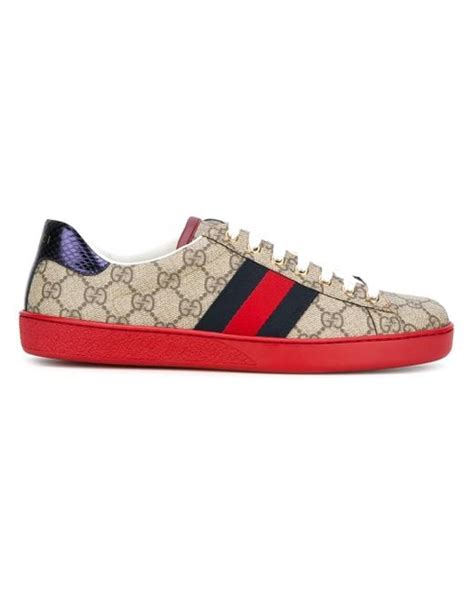 Gucci Ace Gg Supreme Sneakers In Red For Men Lyst