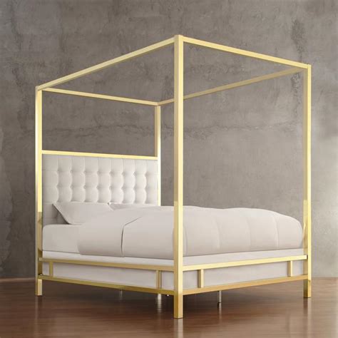 Canopy beds require a little more maintenance than your standard bed frame for two reasons. Inspire Q Solivita Off-white Linen Canopy Button Tufted ...