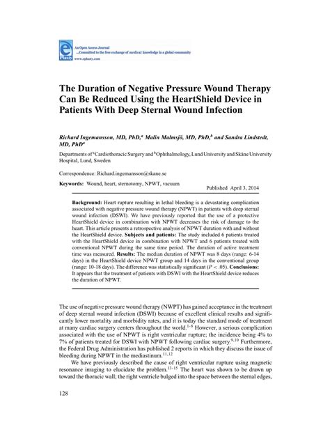 Pdf The Duration Of Negative Pressure Wound Therapy Can Be Reduced