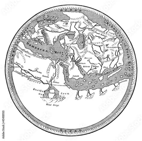 Medieval Map The Ancient Flat Earth 12th Century Buy This Stock