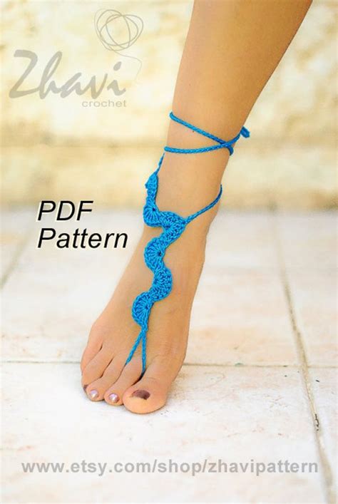 140 Crochet Barefoot Sandals Pattern 5 Step By Step Etsy Crochet Barefoot Sandals Crochet