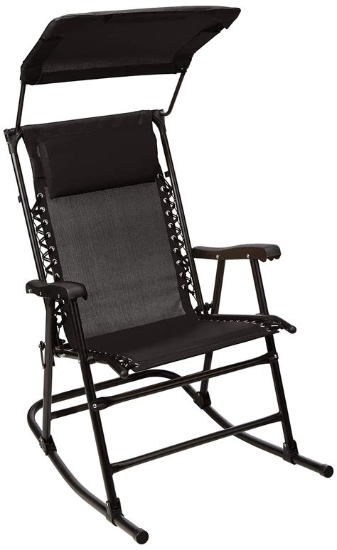 Amazonbasics Foldable Rocking Chair With Canopy Black