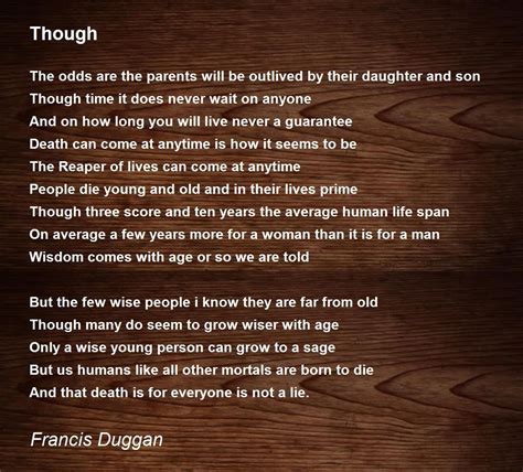 Though Poem By Francis Duggan Poem Hunter