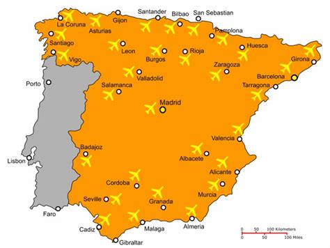 Travel Spain Airport Map Map Of Spain Airport Map Spain
