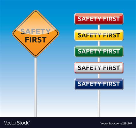 Safety First Traffic Board Collection Royalty Free Vector