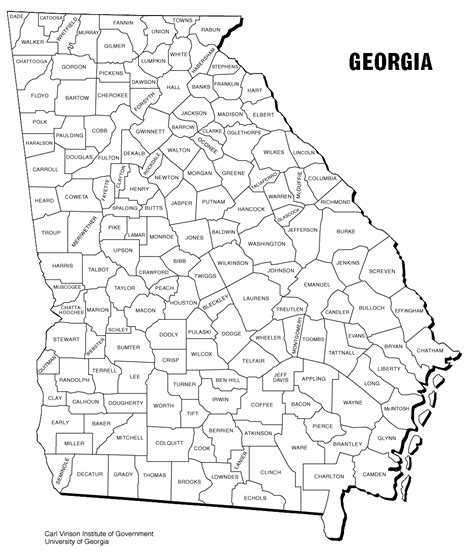 Maps Georgia County Outlines Maps Georgiainfo