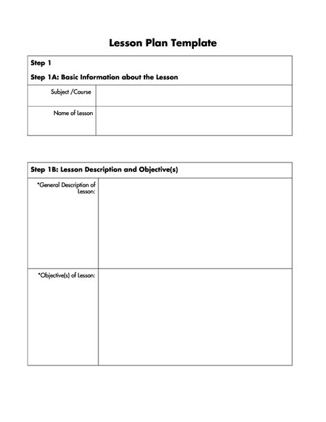 Lesson Plans Template For Preschool Collection