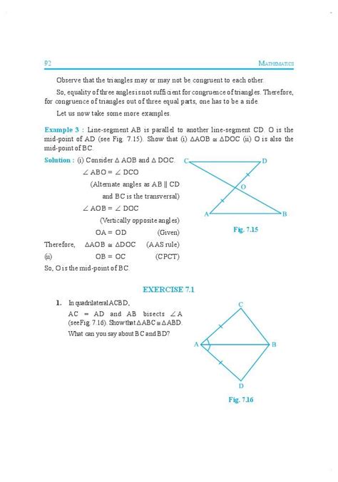 Ncert Book Class 9 Maths Chapter 7 Triangles