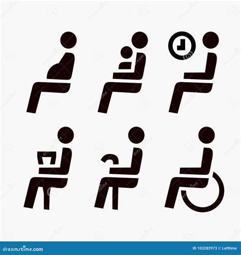 Priority Seating Icons For Sticker Vector Illustration 169008038