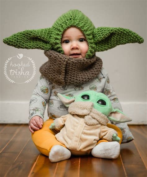 Baby Yoda Grogu Mandalorian Crochet White And Blue Bunny Hat With