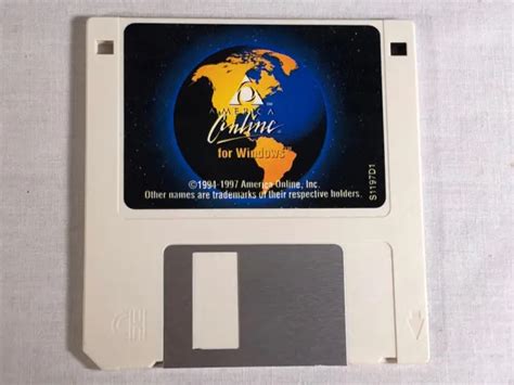 Vintage Aol America Online For Windows Internet Disk Rare Early 1990
