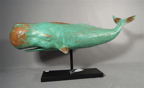 Lot Hand Carved And Painted Wooden Sculpture Of Whale
